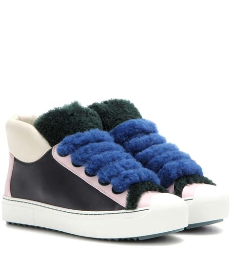 fendi multicolor fancy sneakers|fendi shearling trimmed sneakers.